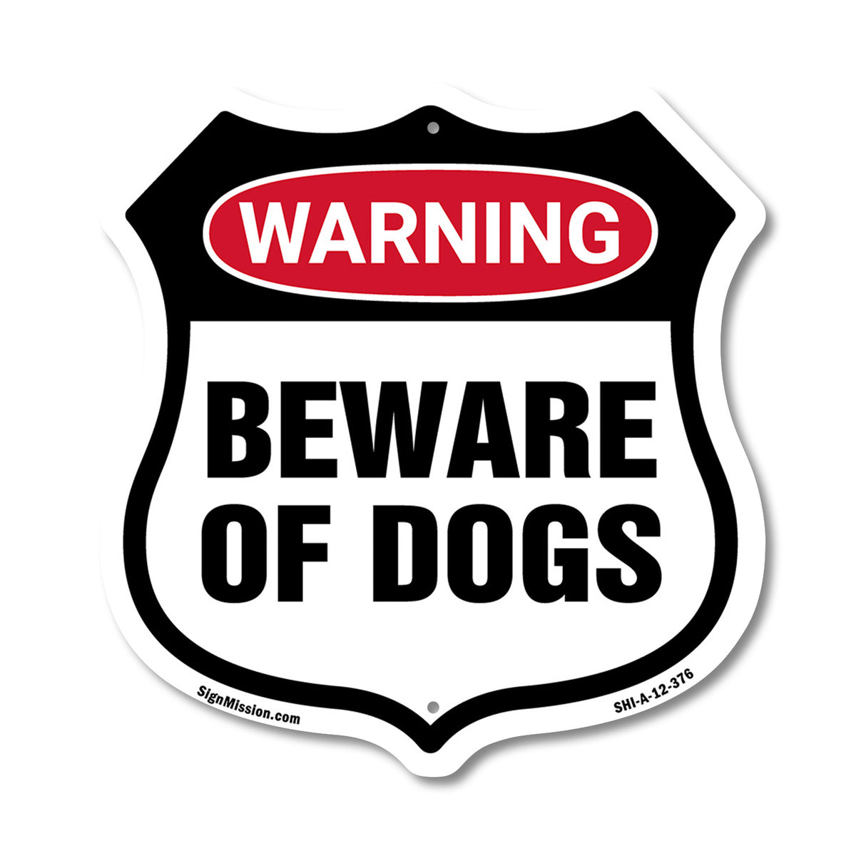 Dog Warning Shield Sign Beware Of Dogs