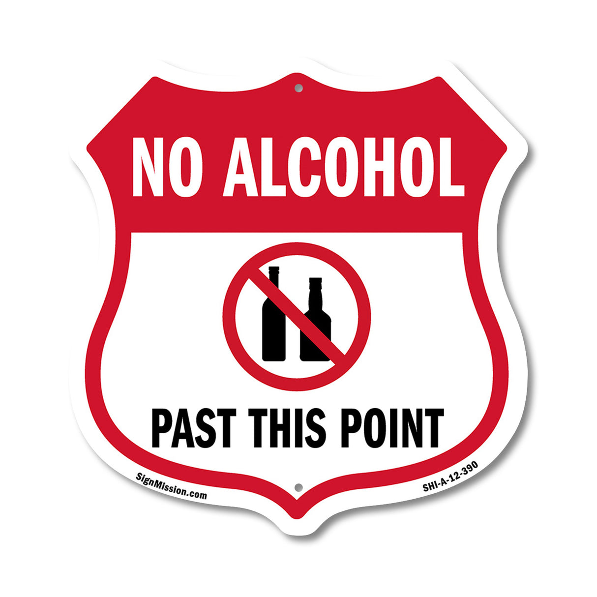 No Alcohol Shield Sign No Alcohol Past This Point