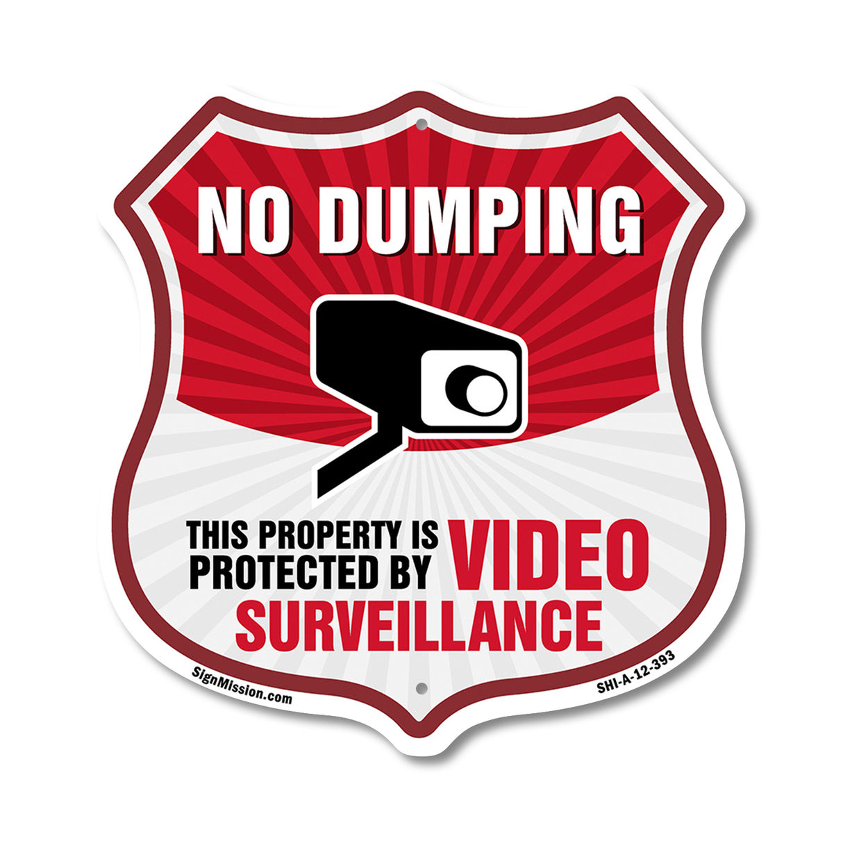 No Dumping Shield Sign This Property Is Protected By Video Surveillance