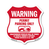 No Parking Without Permit Warning Permit Parking Only Unauthorized Vehicles Will Be Towed At Vehicle Owners Expense
