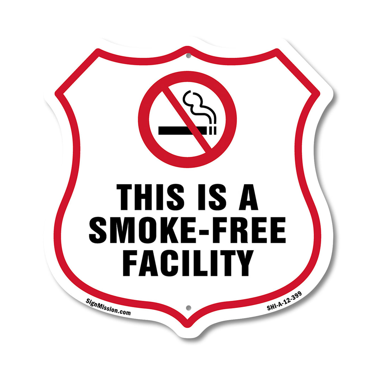 No Smoking Shield Label Set This Is A Smoke Free Facility
