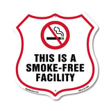 No Smoking Shield Label Set This Is A Smoke Free Facility