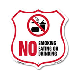 No Smoking Shield Sign No Smoking Eating Or Drinking