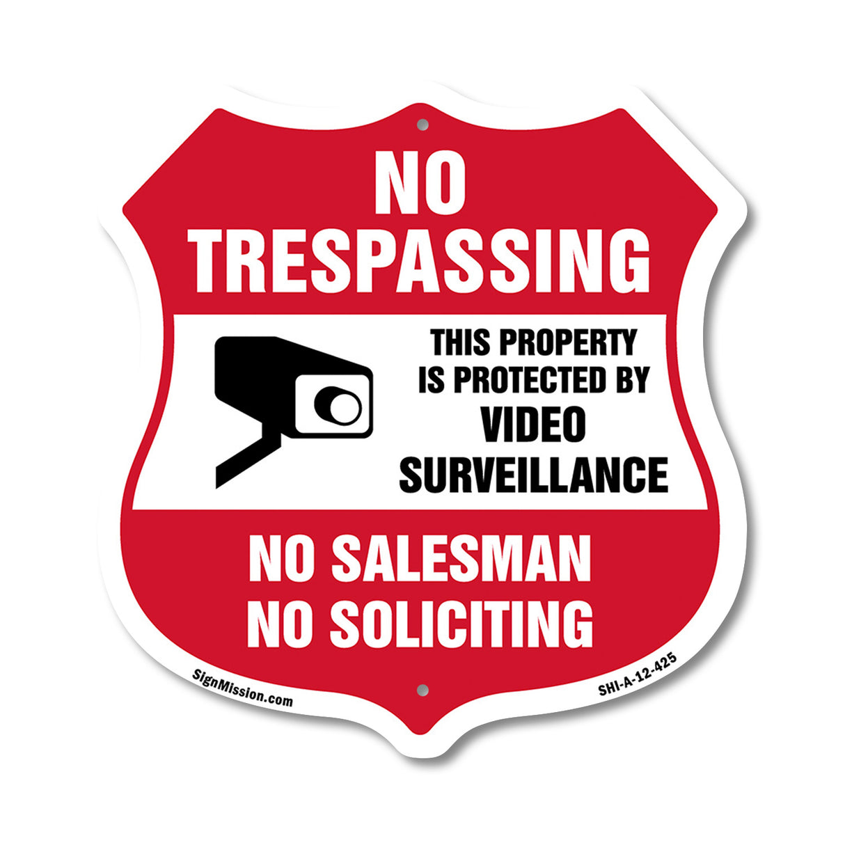 No Trespassing Sign This Property Is Protected By Video Surveillance No Salesman No Soliciting
