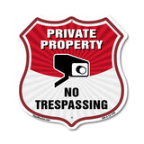 Private Property Shield Sign No Trespassing