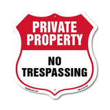 Private Property Shield Sign No Trespassing