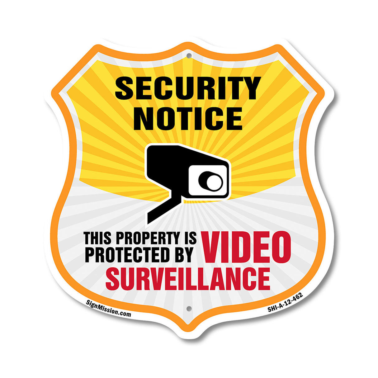 Security Notice Shield Sign This Property Is Protected By Video Surveillance