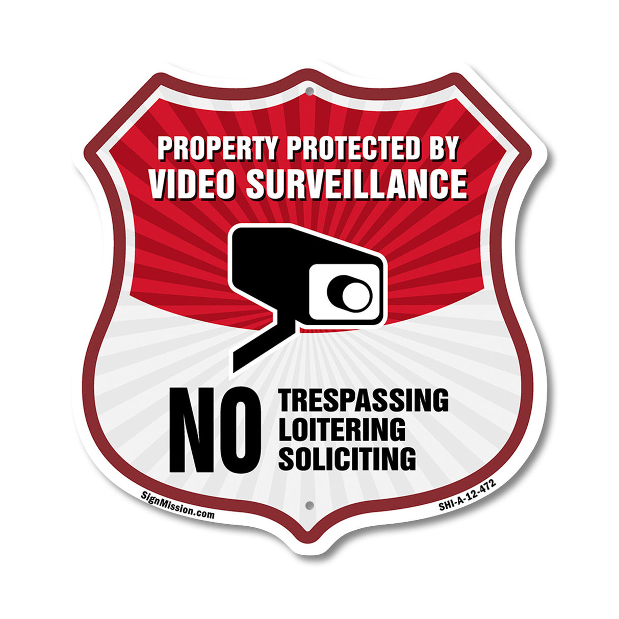 Video Surveillance Property Protected By Video Surveillance. No Trespassing Loitering Soliciting