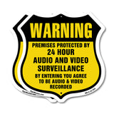 Warning Premises Protected By 24 Hour Audio And Video Surveillance By Entering You Agree To Be Audio & Video Recorded