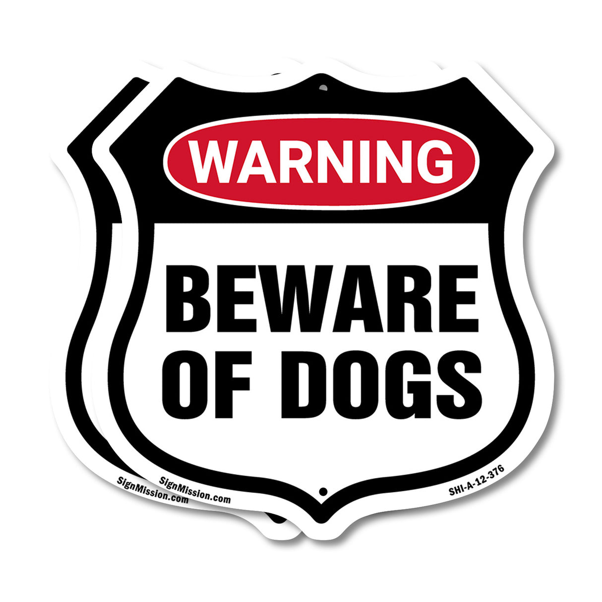 Dog Warning Shield Sign Beware Of Dogs