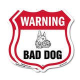 Dog Warning Shield Sign Bad Dog