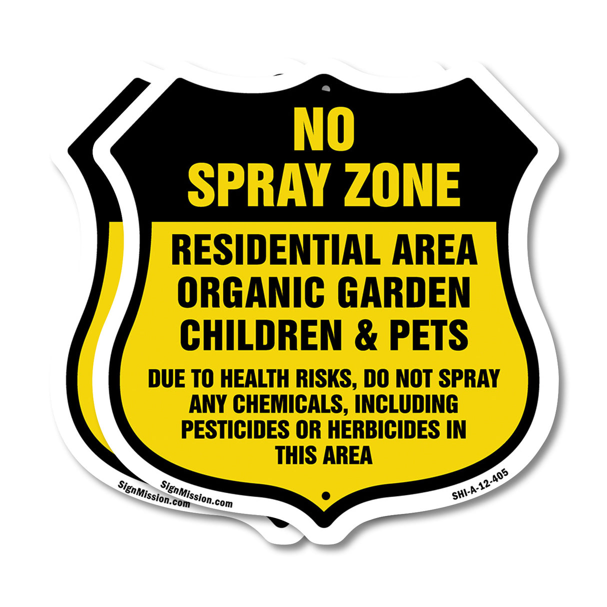 No Spray Shield Sign No Spray Zone Residential Area Organic Garden Children And Pets