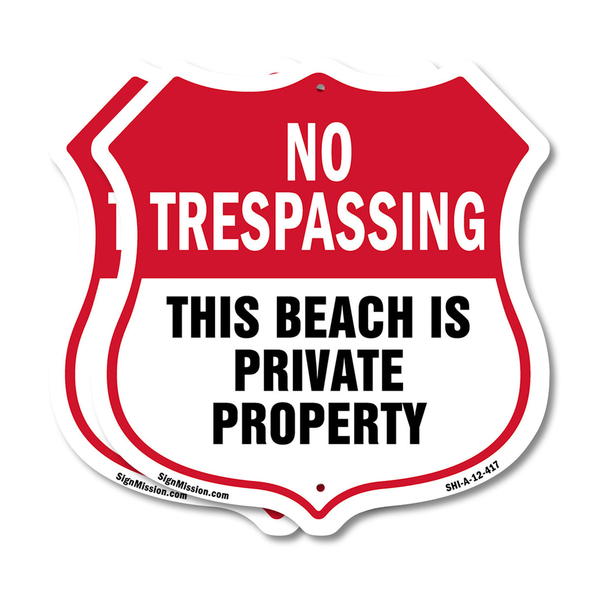 No Trespassing Shield Sign This Beach Is Private Property