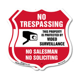 No Trespassing Sign This Property Is Protected By Video Surveillance No Salesman No Soliciting