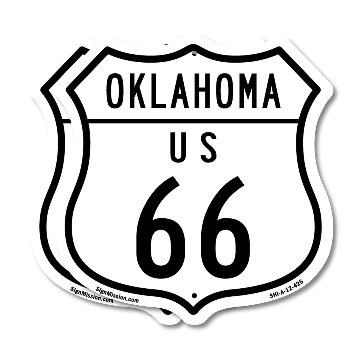 Oklahoma Route Marker Shield Sign Us 66