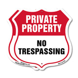 Private Property Shield Sign No Trespassing