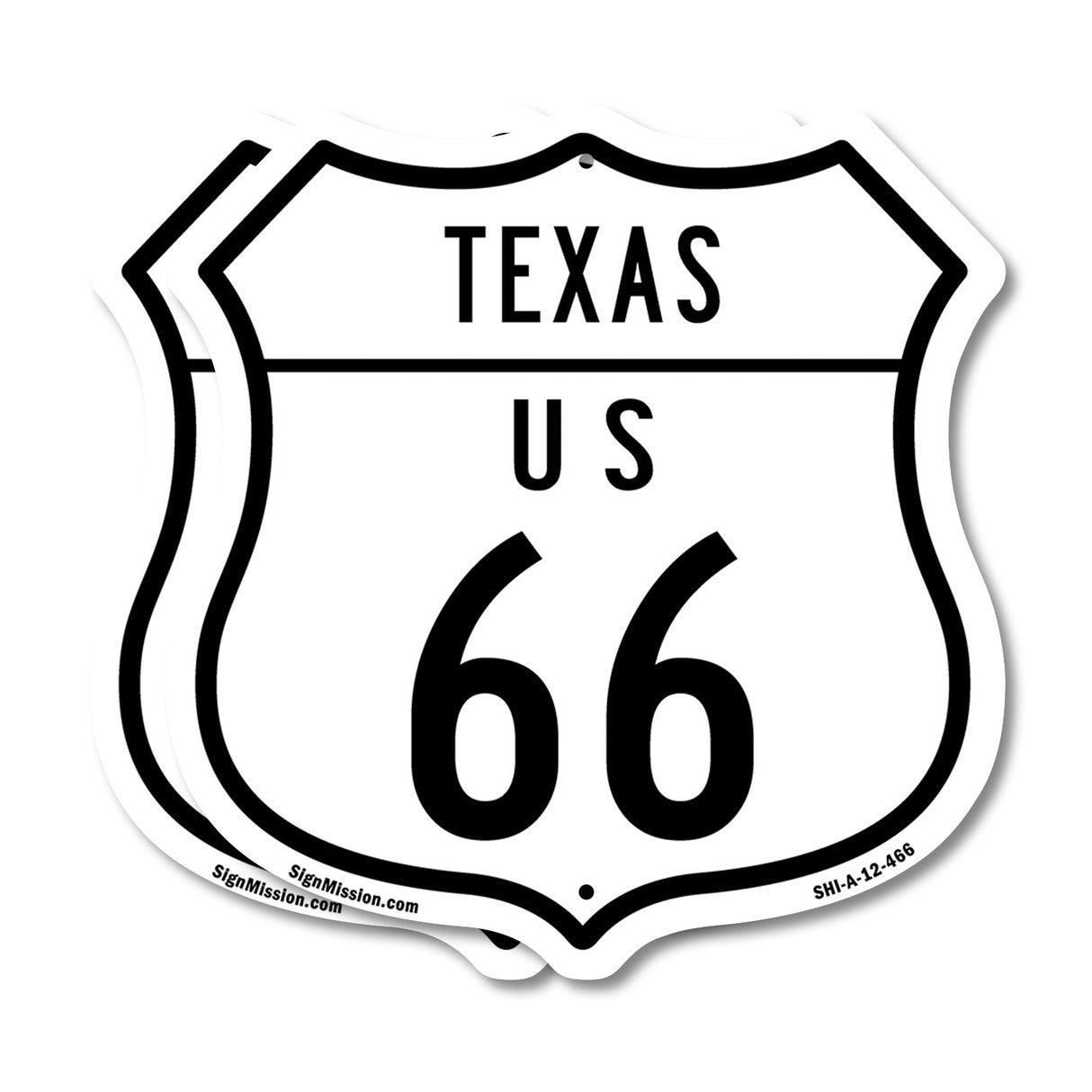 Texas Route Marker Shield Sign Us 66