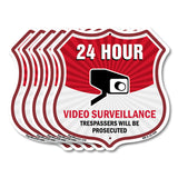 24 Hour Surveillance Shield Sign Video Surveillance Trespassers Will Be Prosecuted