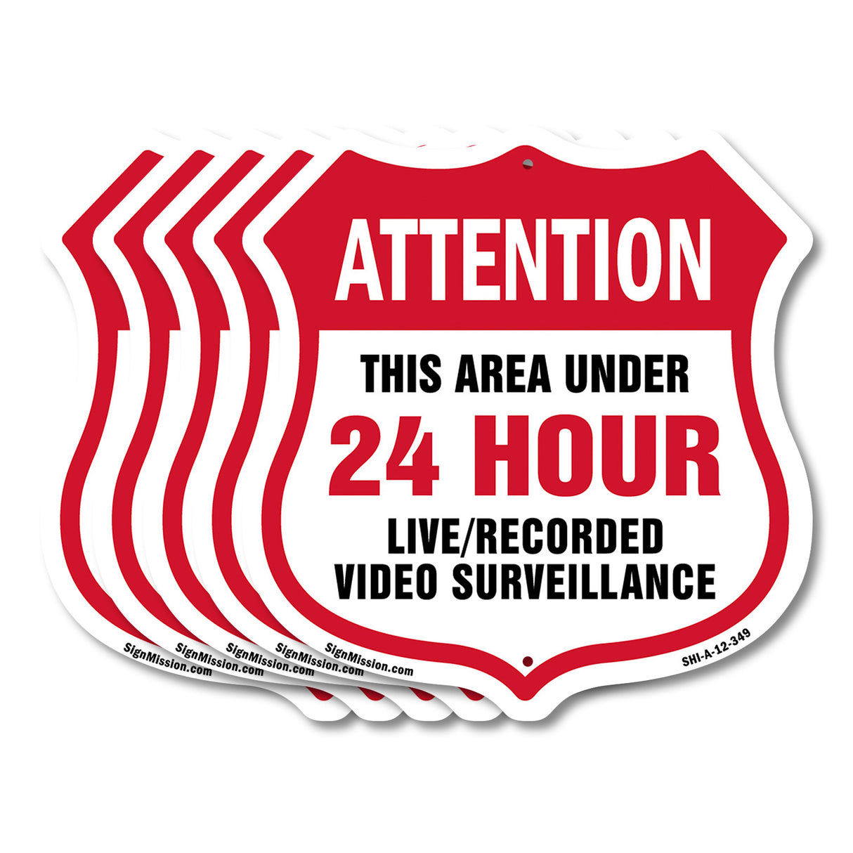 Attention This Area Under 24 Hour Live Recorded Video Surveillance