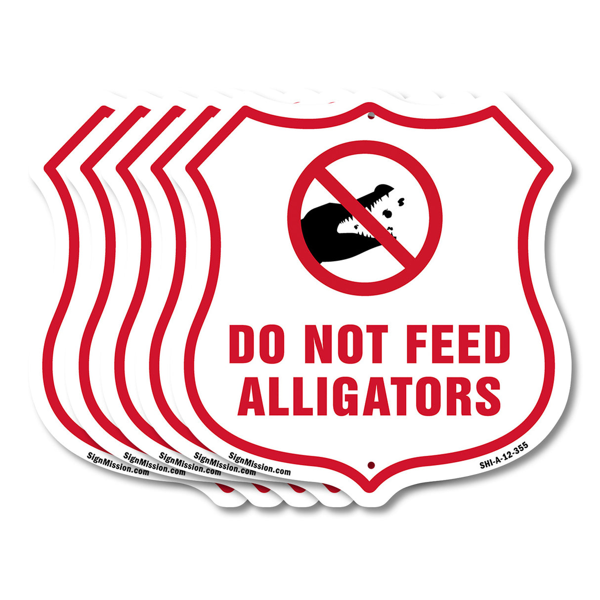 Alligator Warning Shield Sign Do Not Feed Alligators
