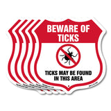 Beware Of Ticks Shield Sign Ticks May Be Found In This Area