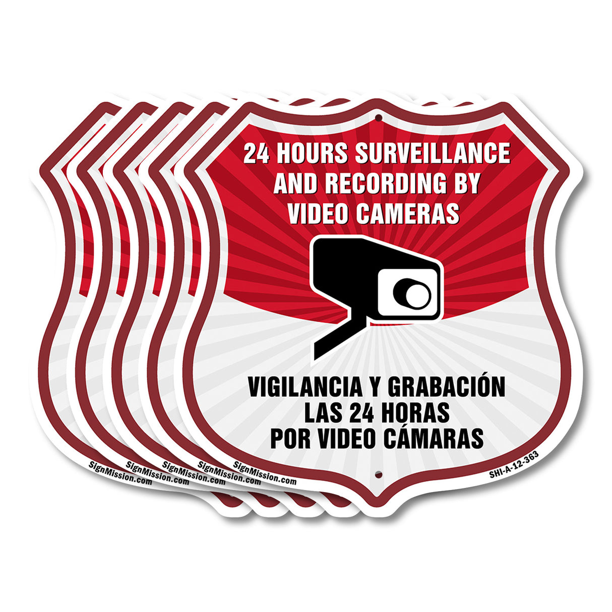 Bilingual 24 Hour Surveillance 24 Hour Surveillance And Recording By Video Cameras Vigilancia Y Grabacion (English / Spanish)