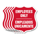 Bilingual Employees Only Shield Sign Empleados Unicamente (English / Spanish)