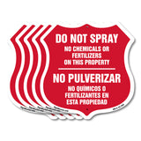 Bilingual No Spray Do Not Spray No Chemicals Or Fertilizers On This Property No Pulverizar (English / Spanish)
