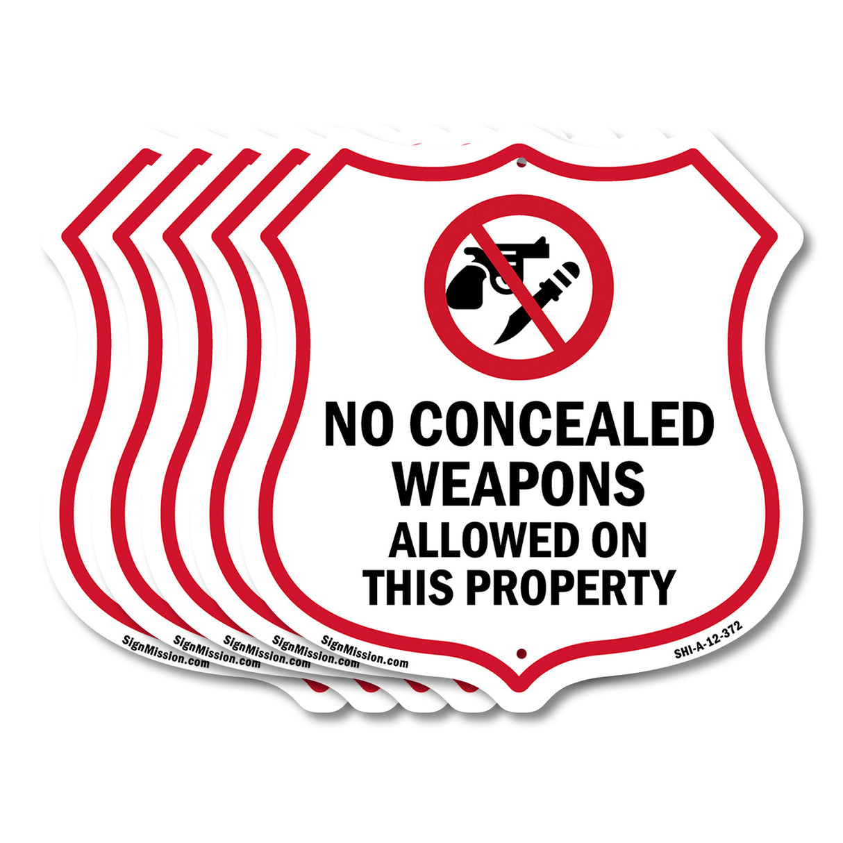 Concealed Carry Shield Sign No Concealed Weapons Allowed On This Property