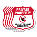 No Drone Shield Sign Aircraft Or Drone Is Prohibited