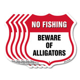 No Fishing Shield Sign Beware Of Alligators