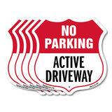 No Parking Shield Sign Active Driveway
