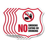 No Smoking Shield Sign No Smoking Eating Or Drinking