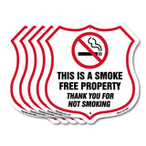 No Smoking Shield Sign This Is A Smoke Free Property Thank You For Not Smoking