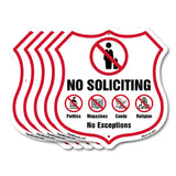 No Soliciting Shield Sign No Politics Magazines Candy Religion No Exceptions