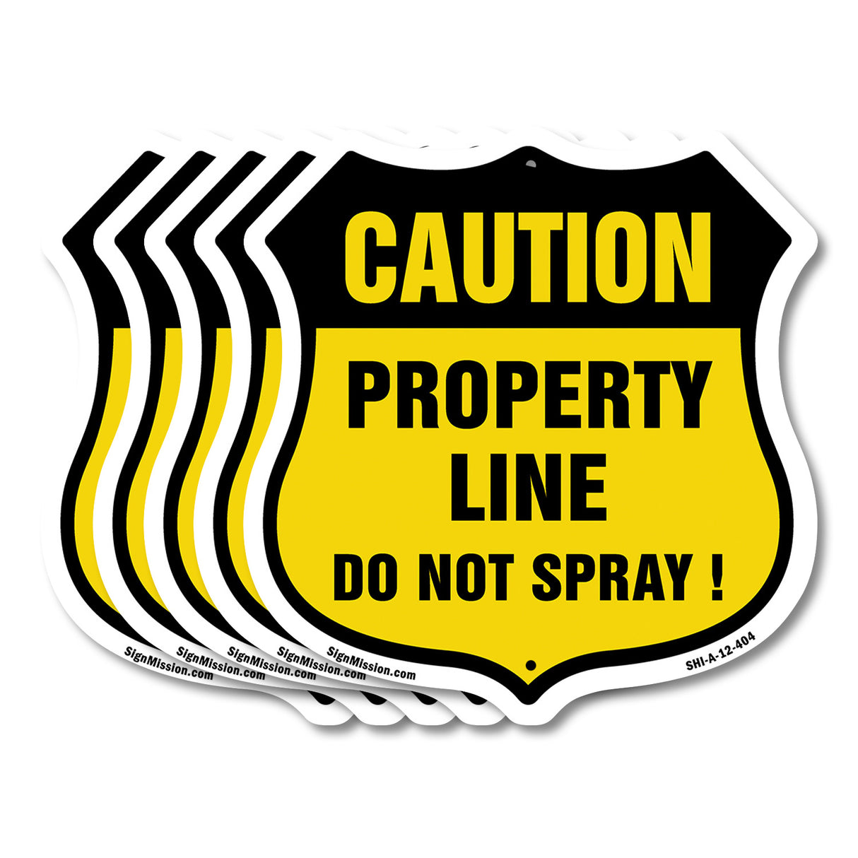 No Spray Shield Sign Caution Property Line Do Not Spray