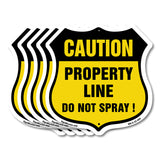 No Spray Shield Sign Caution Property Line Do Not Spray