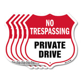 No Trespassing Shield Sign Private Drive