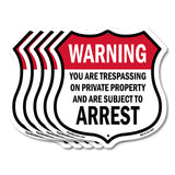No Trespassing Warning You Are Trespassing On Private Property And Are Subject To Arrest