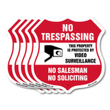 No Trespassing Sign This Property Is Protected By Video Surveillance No Salesman No Soliciting