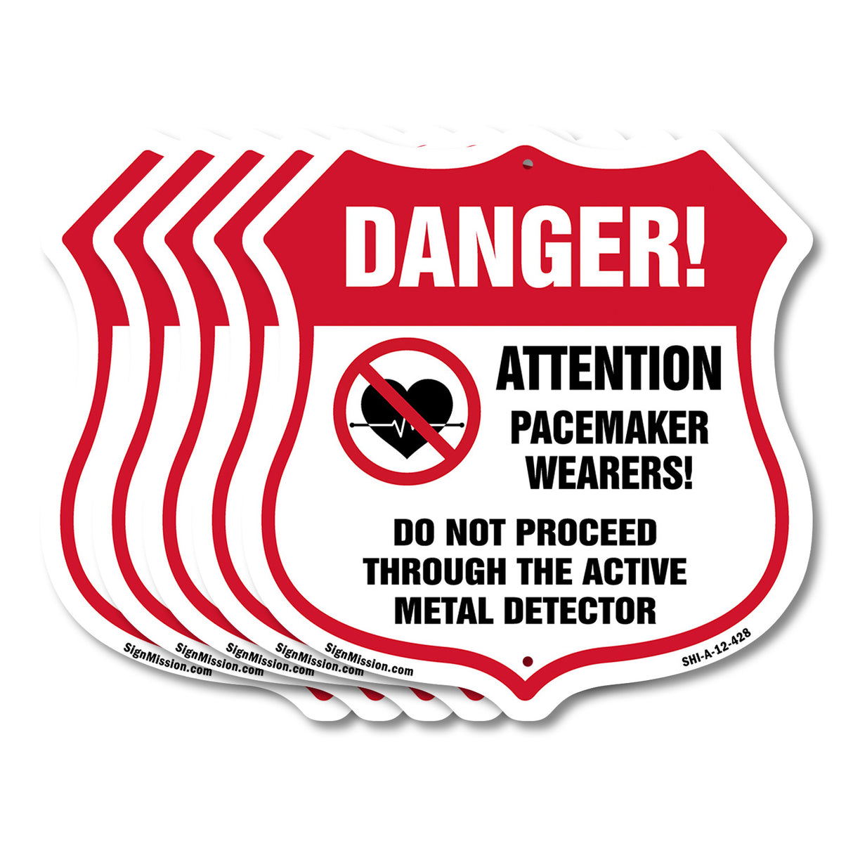 Pacemaker Wearers Danger! Attention Pacemaker Wearers. Do Not Proceed Through The Active Metal Detector