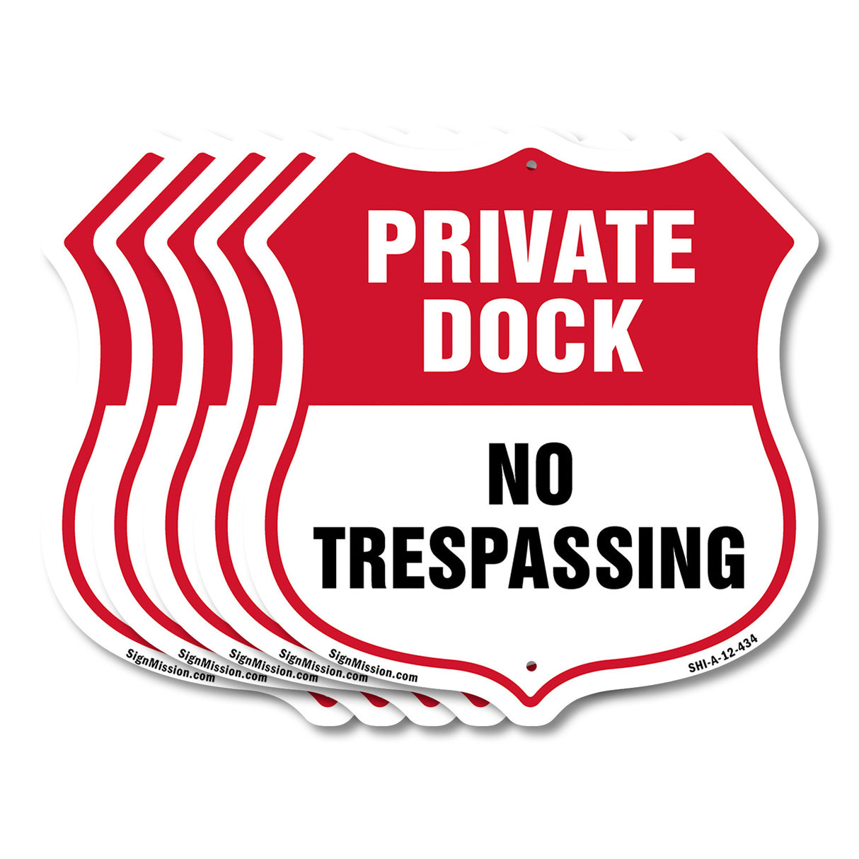 Private Dock Shield Sign No Trespassing