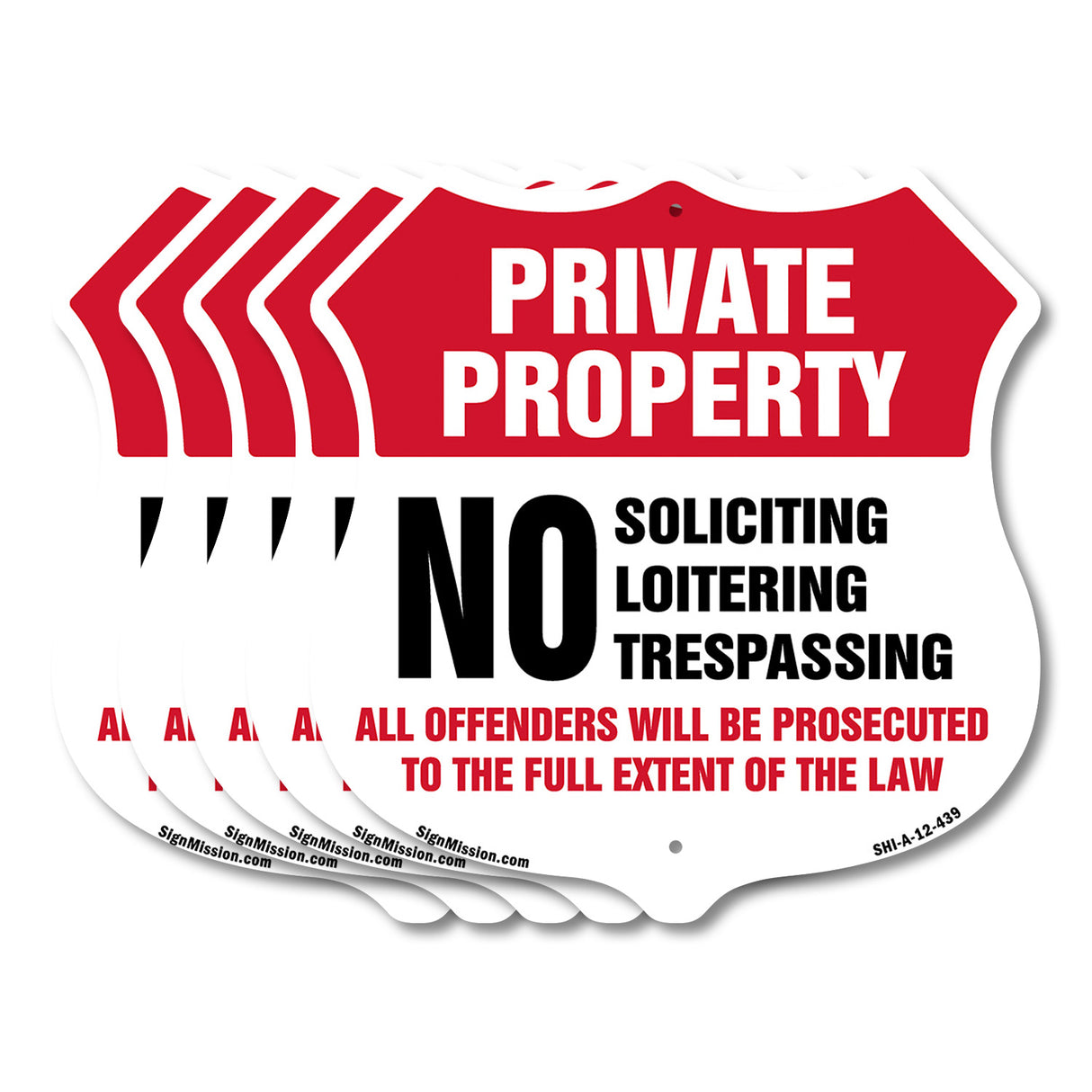Private Property Shield Label Set No Soliciting Loitering Trespassing All Offenders Will Be Prosecuted To The Full Extent Of Law