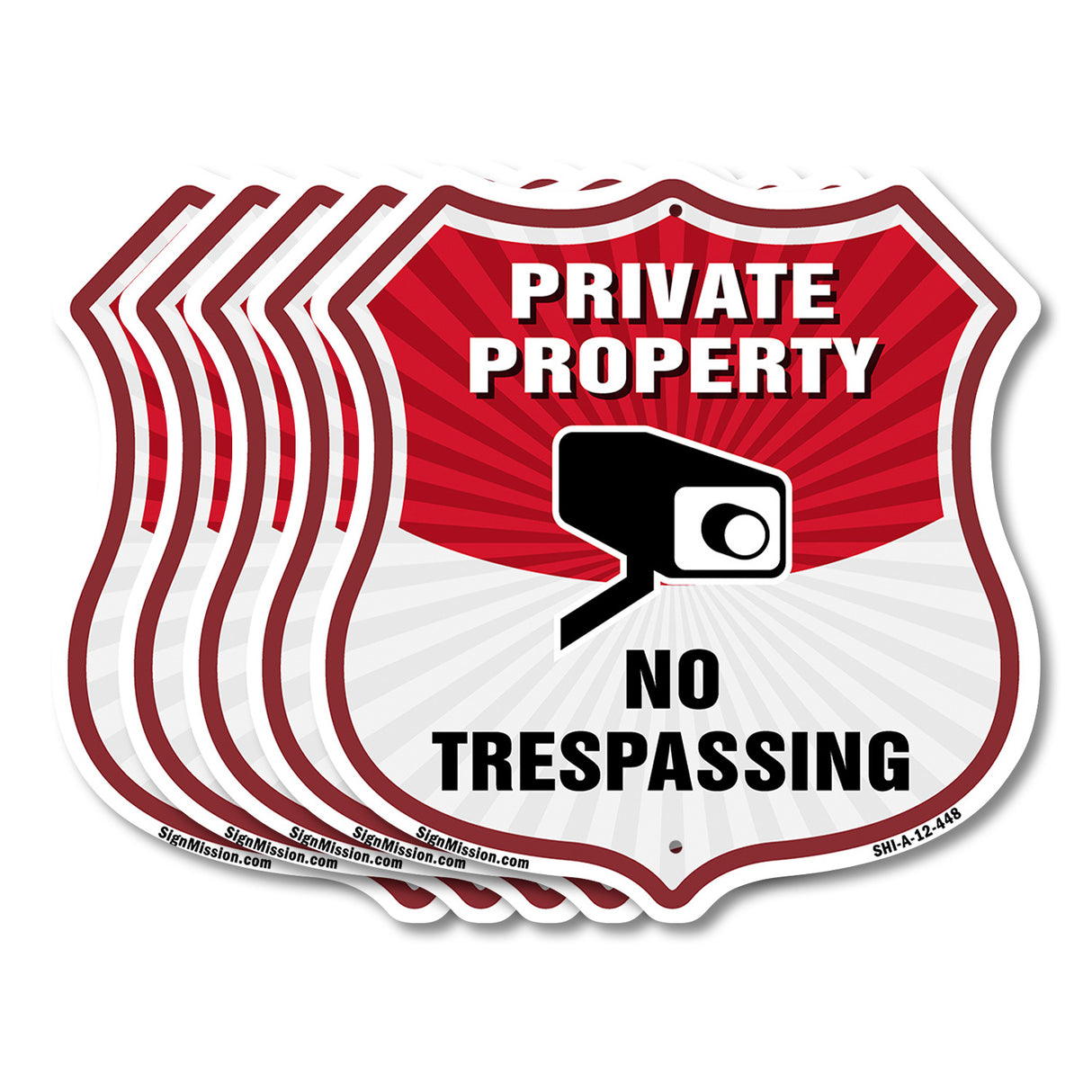 Private Property Shield Sign No Trespassing