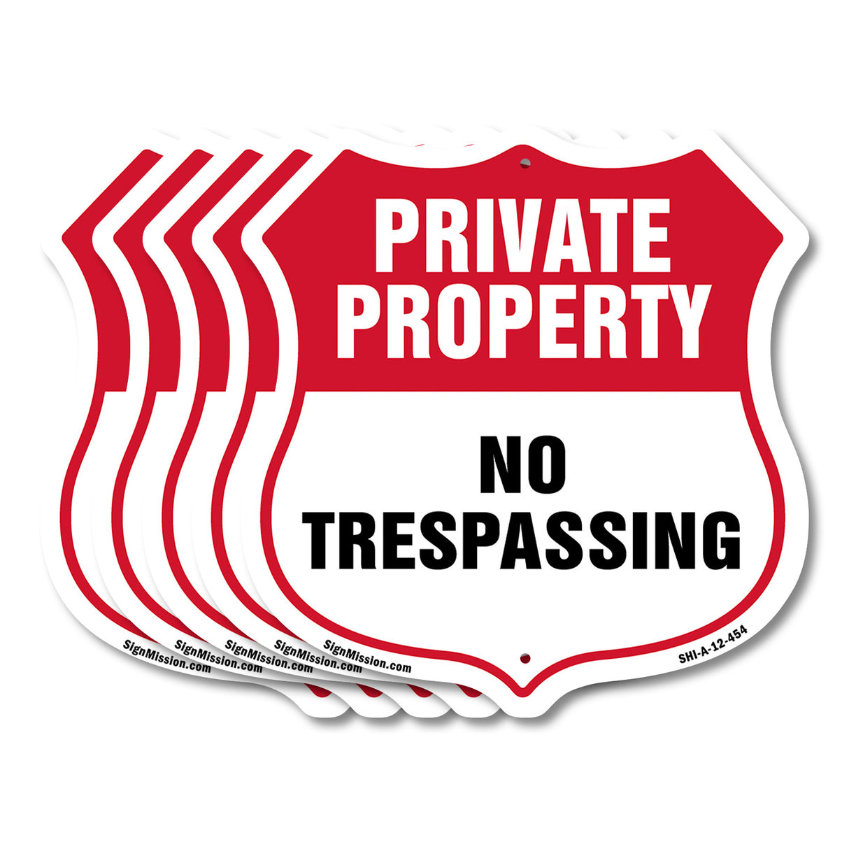 Private Property Shield Sign No Trespassing
