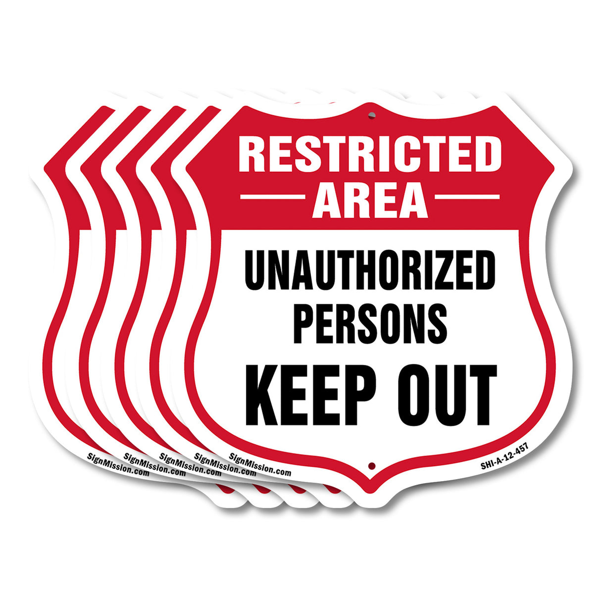 Restricted Area Shield Sign Unauthorized Persons Keep Out