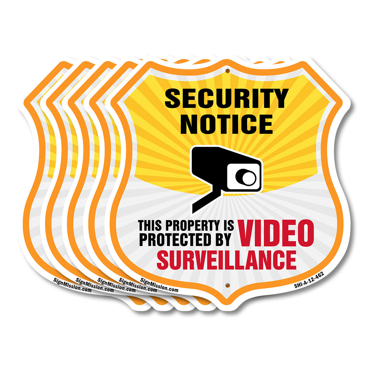 Security Notice Shield Sign This Property Is Protected By Video Surveillance