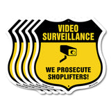 Video Surveillance Shield Sign We Prosecute Shoplifters!