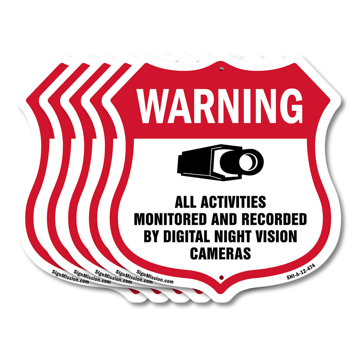 Video Surveillance Warning All Activities Monitored And Recorded By Digital Night Vision Cameras