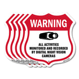 Video Surveillance Warning All Activities Monitored And Recorded By Digital Night Vision Cameras